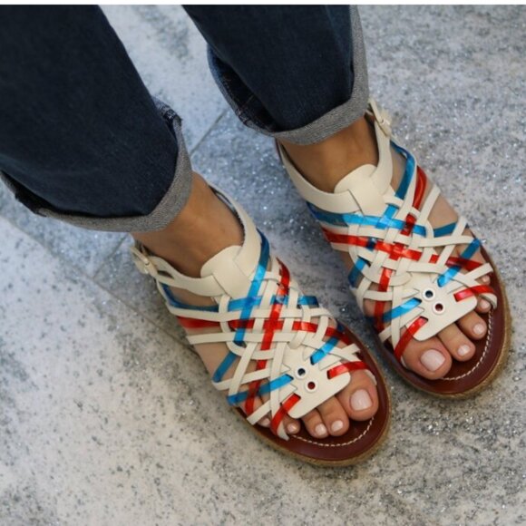 Tory Burch Huarache Multicolor Espadrille (Red, White, and Blue) - Picture 2 of 13